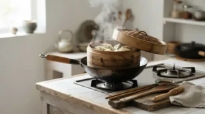Essential wok accessories like bamboo steamers under 20 ready for cooking