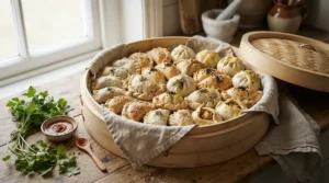 Delicious buns and dumplings inside affordable bamboo steamers under 20