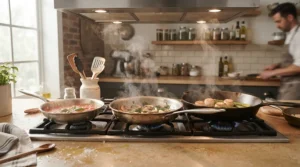 Preparing traditional Sunday accompaniments using the best steamer pots