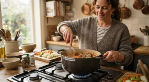 Using heritage cookware like a robust stovetop pressure cooker for slow cooking stews