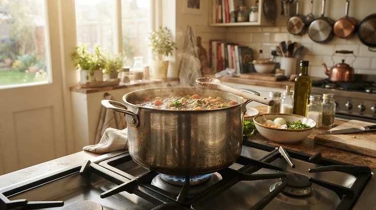 A well-maintained stainless steel pressure cooker used daily as a reliable long-term kitchen investment